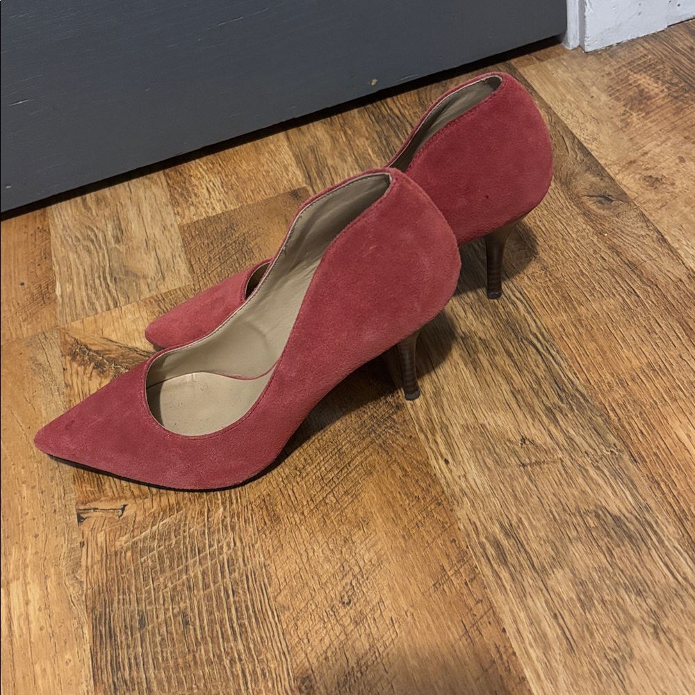 Mojo Moxy Bold Red Suede Pumps